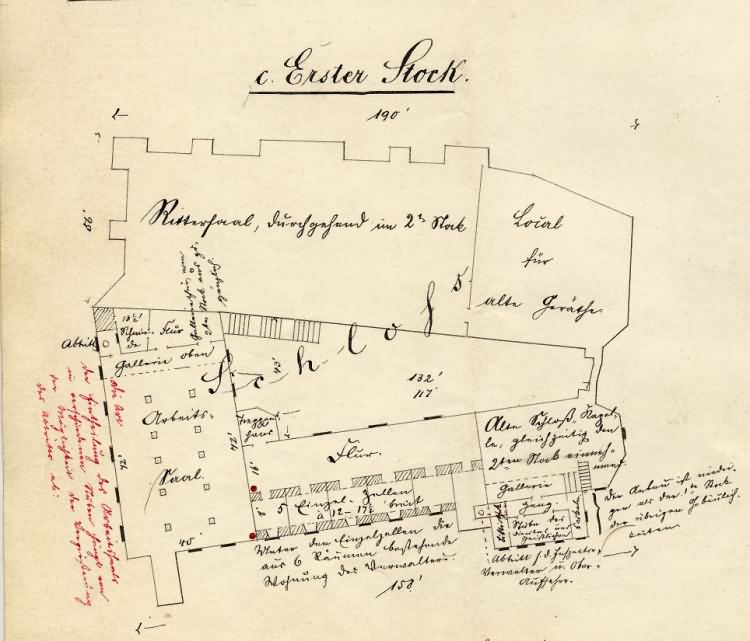 Skizze der Strafanstalt in Marburg
