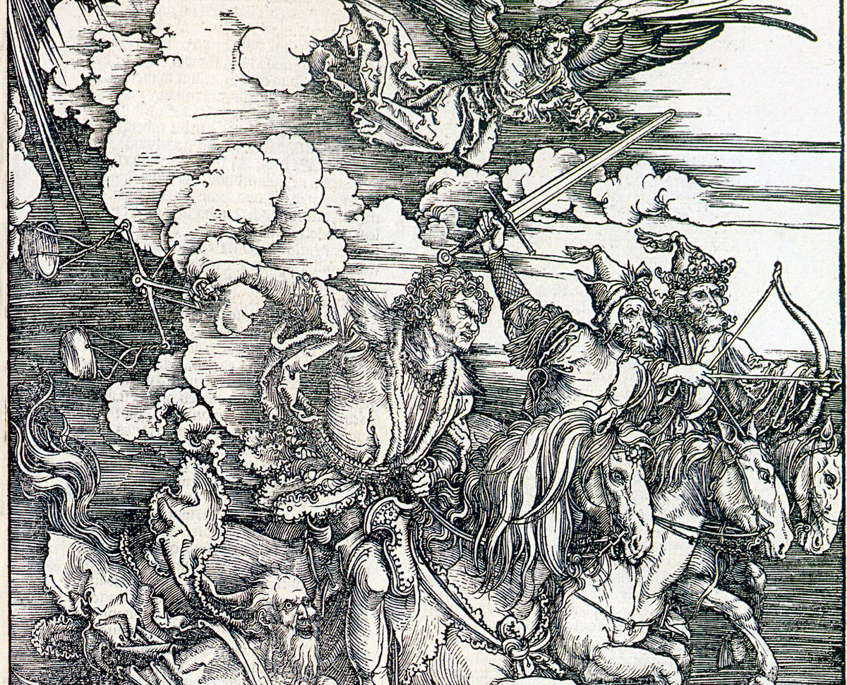 Die Apokalyptischen Reiter, Holzschnitt von Albrecht Dürer, 1498