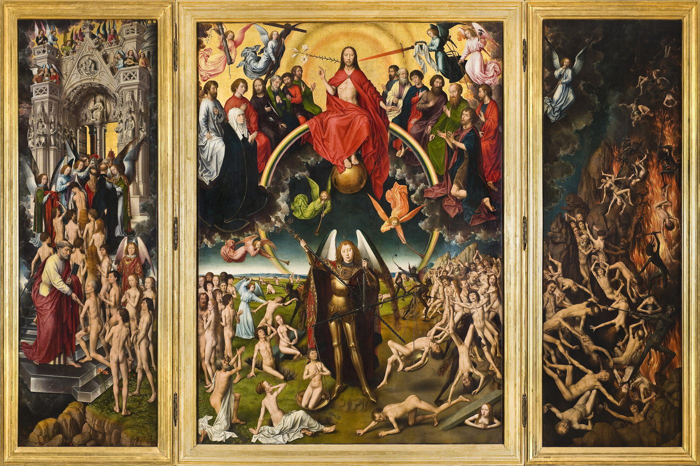 Das Jüngste Gericht. Gemälde von Hans Mermling, 1466-1473