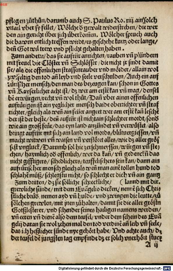 Martin Luther, Wider die mordischen vnd Reubischen Rotten der Bawren, Wittenberg 1525