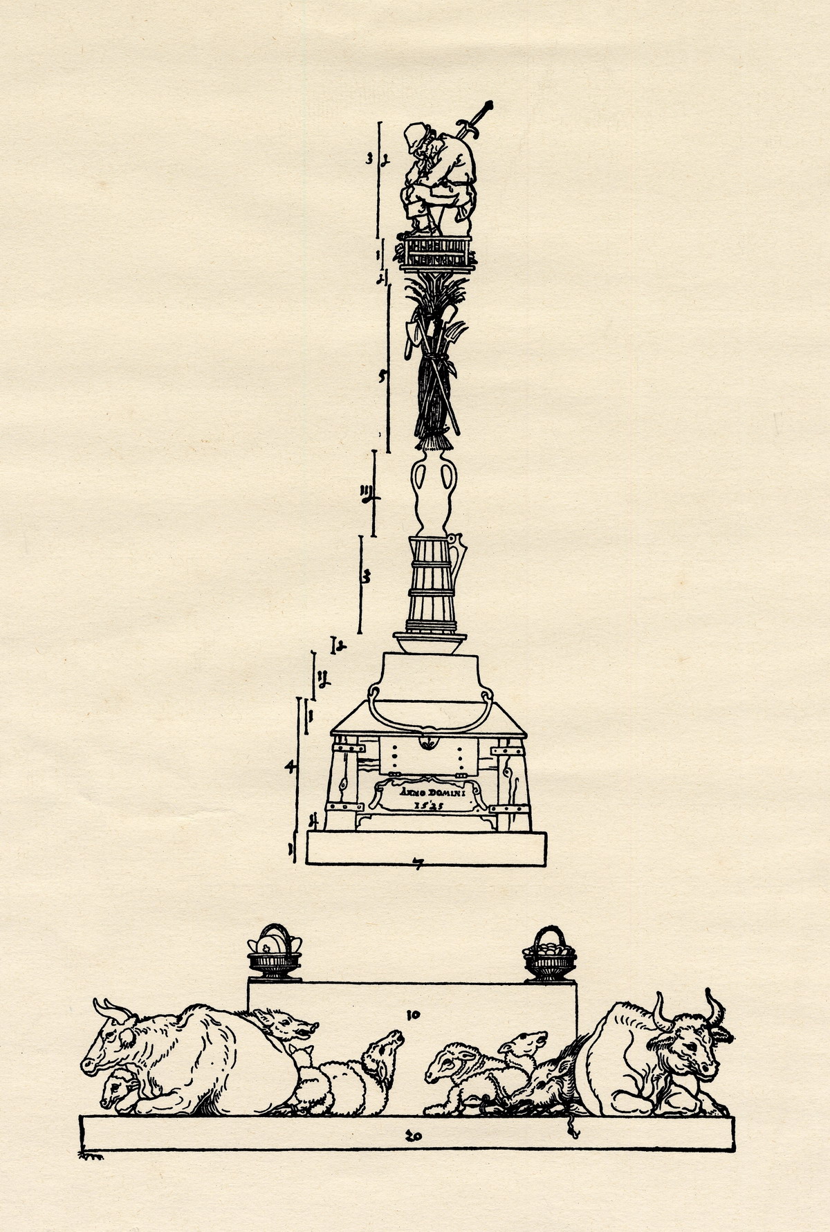 Albrecht Dürer, Gedächtnissäule für den Bauernkrieg, 1525