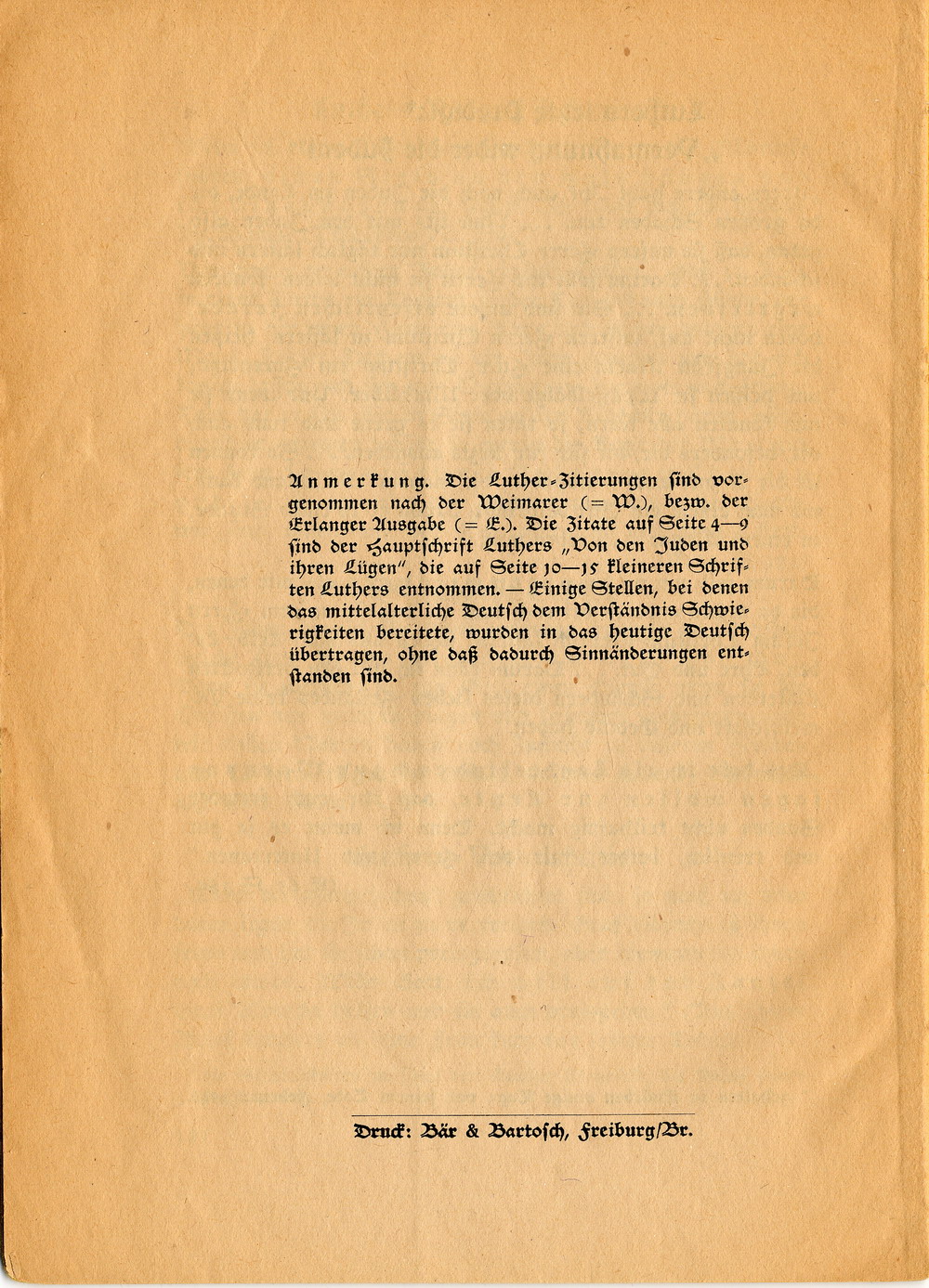Landesbischof Martin Sasse (Thüringen),  Martin Luther über die Juden:  Weg mit ihnen!, November 1938 [Originalschrift]