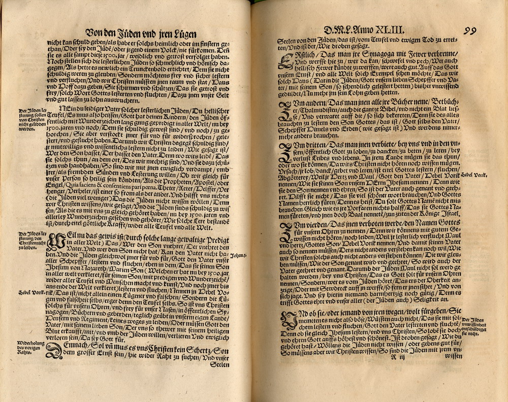 Martin Luther, Von den Juden und ihren Lügen, 1543 [Druck Jena 1562]