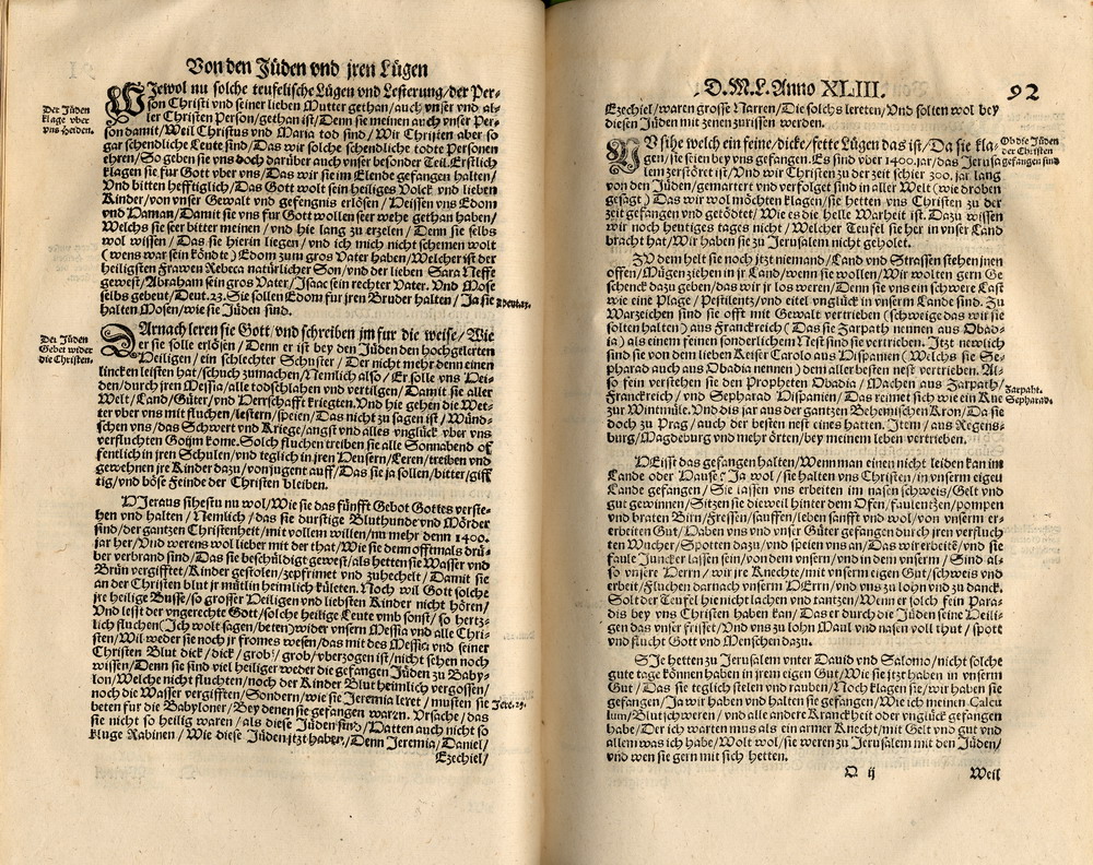 Martin Luther, Von den Juden und ihren Lügen, 1543 [Druck Jena 1562]