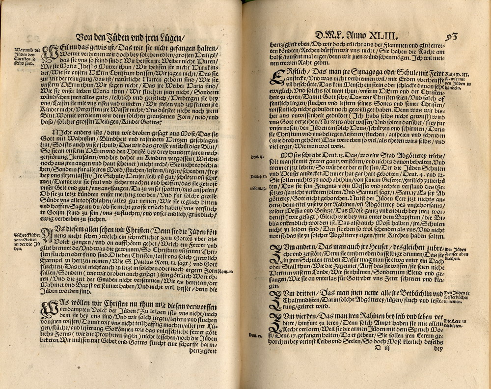 Martin Luther, Von den Juden und ihren Lügen, 1543 [Druck Jena 1562]