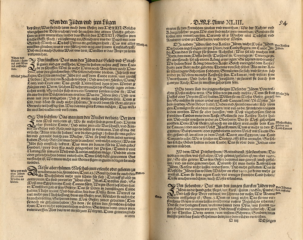 Martin Luther, Von den Juden und ihren Lügen, 1543 [Druck Jena 1562]