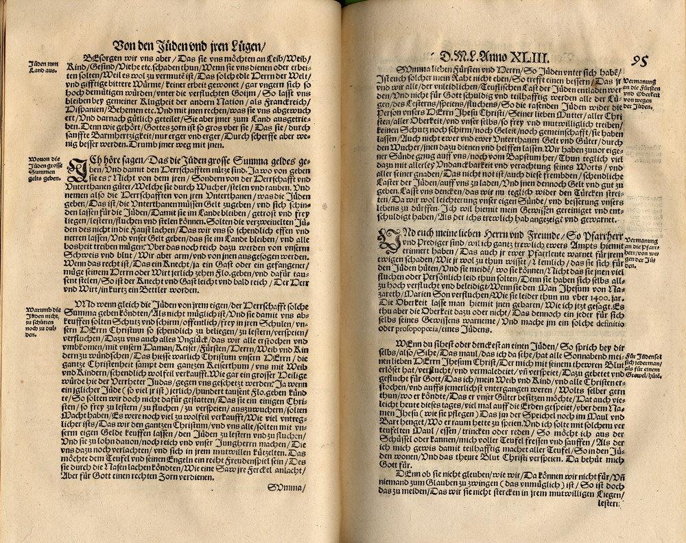 Martin Luther, Von den Juden und ihren Lügen, 1543 [Druck Jena 1562]