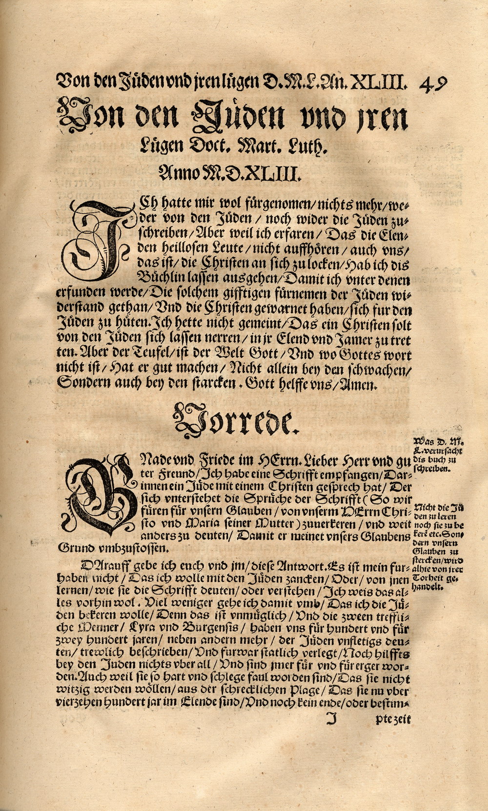 Martin Luther, Von den Juden und ihren Lügen, 1543 [Transkript]