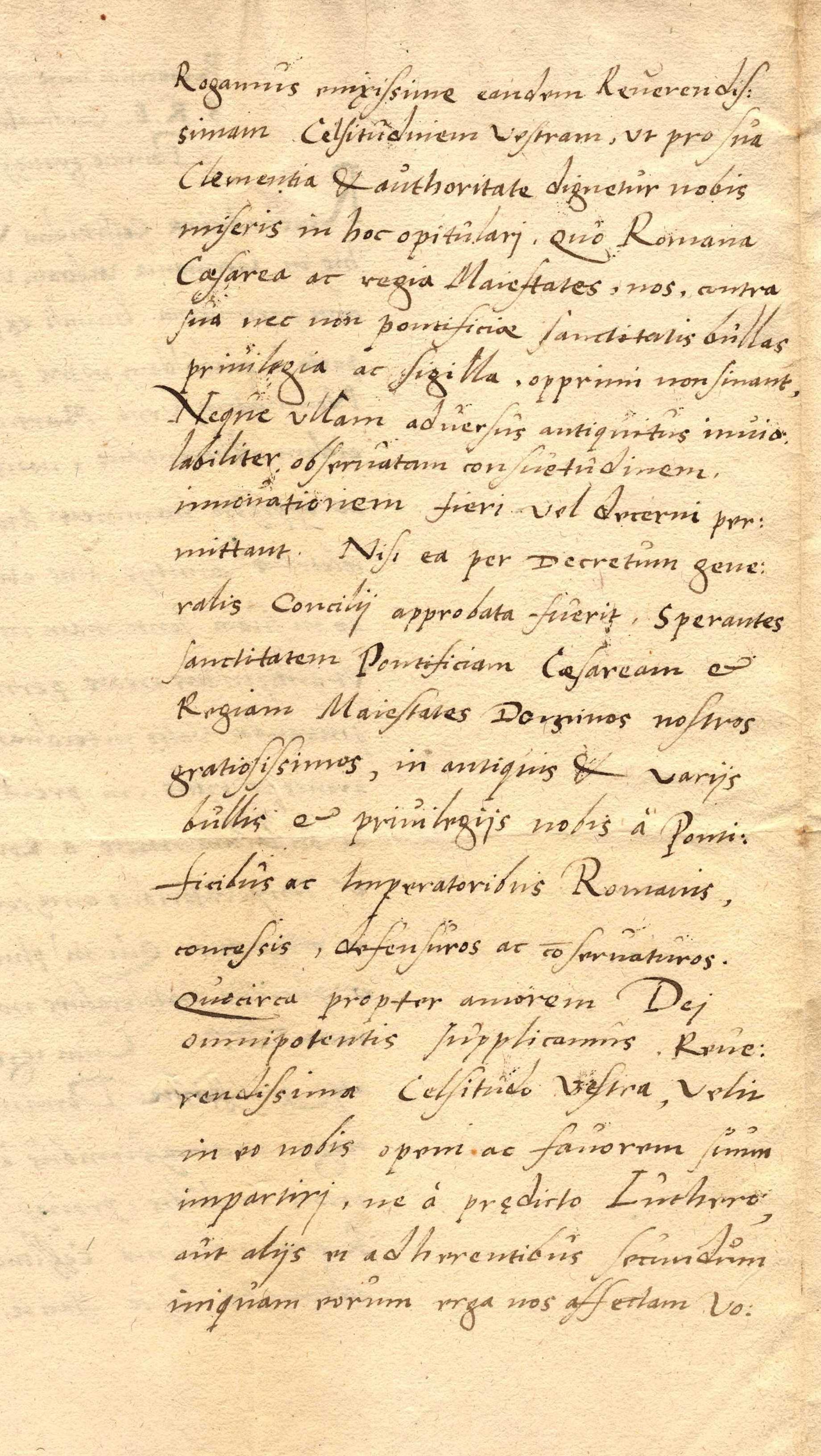 Bittgesuch der Juden im Reich an Kardinal Farnese, den Gesandten des Papst zum Reichstag zu Worms 1545 [Übersetzung]