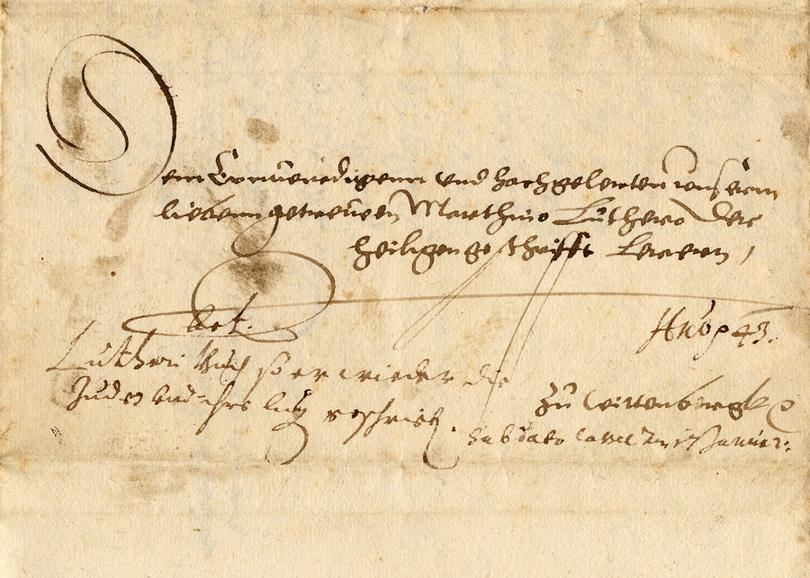 Brief von Landgraf Philipp an Luther mit Stellungnahme zu Luthers "Von den Juden und ihren Lügen" vom 27. Januar 1543