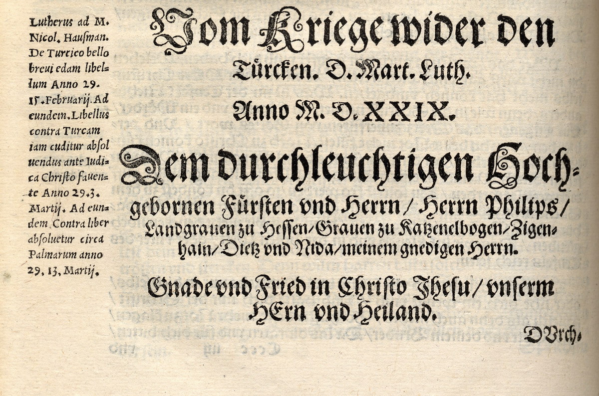 Vom Kriege widder den Türcken - Auszüge (1529)