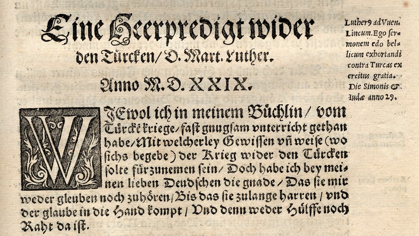 Eine Heerpredigt widder den Türcken - Auszüge (1529)