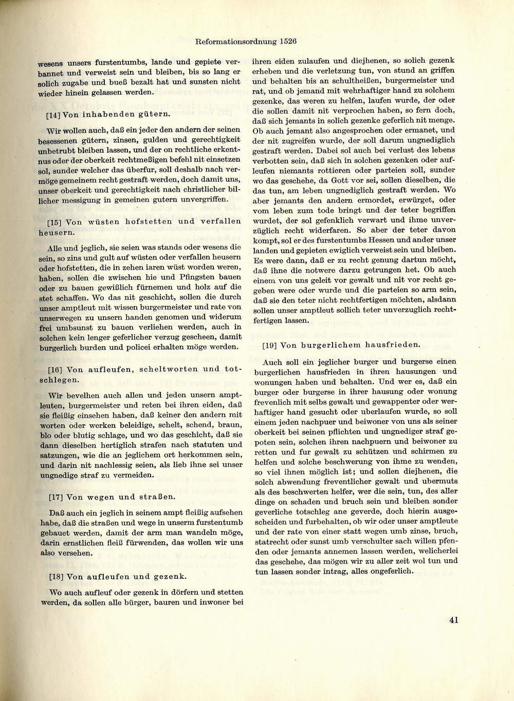 Reformationsordnung des Landgrafen Philipp von Hessen, 1526