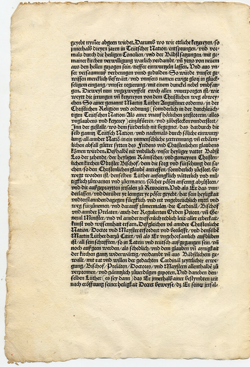 Das Wormser Edikt Kaiser Karls V. gegen Luther, 26. Mai 1521 [Druckfassung 1521 mit Begleitbrief Kaiser Karls V.]