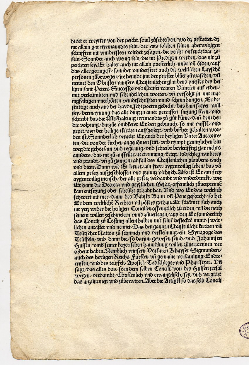 Das Wormser Edikt Kaiser Karls V. gegen Luther, 26. Mai 1521 [Druckfassung 1521 mit Begleitbrief Kaiser Karls V.]
