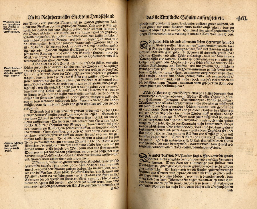 Luther, Ratsherrenschrift 1524 "Der Deutschen Geschichte und Sprüche weiß niemand" [Druckfassung Jena 1555]