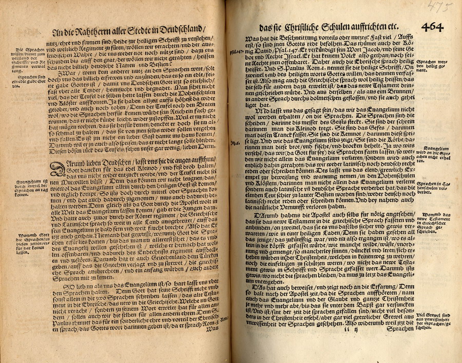 Luther, Ratsherrenschrift 1524 "Der Deutschen Geschichte und Sprüche weiß niemand" [Druckfassung Jena 1555]