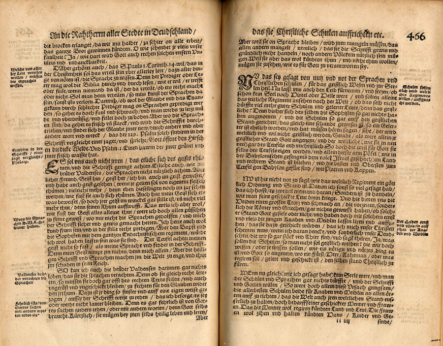 Luther, Ratsherrenschrift 1524 "Der Deutschen Geschichte und Sprüche weiß niemand" [Druckfassung Jena 1555]