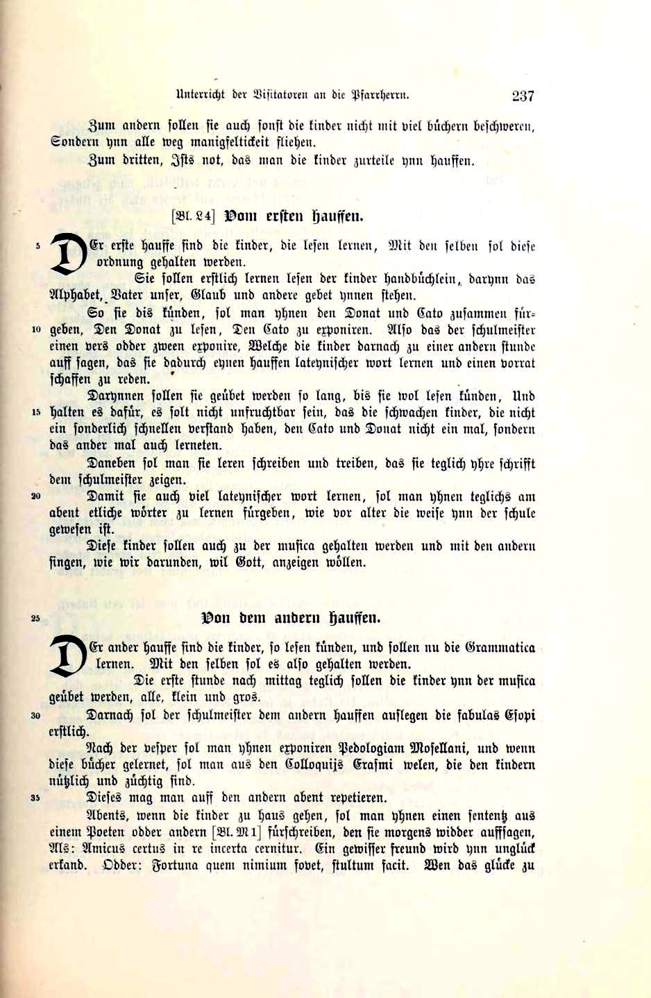 Unterricht der Visitatoren - Von Schulen, 1528