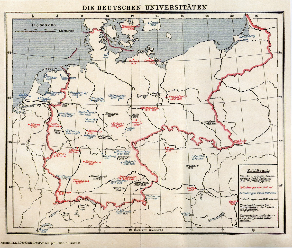 Studentenzahlen der deutschen Universitäten 1385-1700