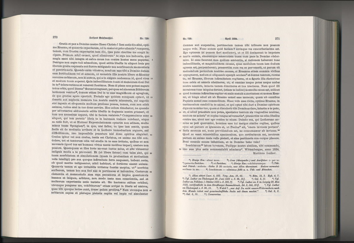 Luther wirft Erasmus vor, mit seinen letzten Schriften den Beifall der Papisten gesucht zu haben (Abschrift), 18. April 1524