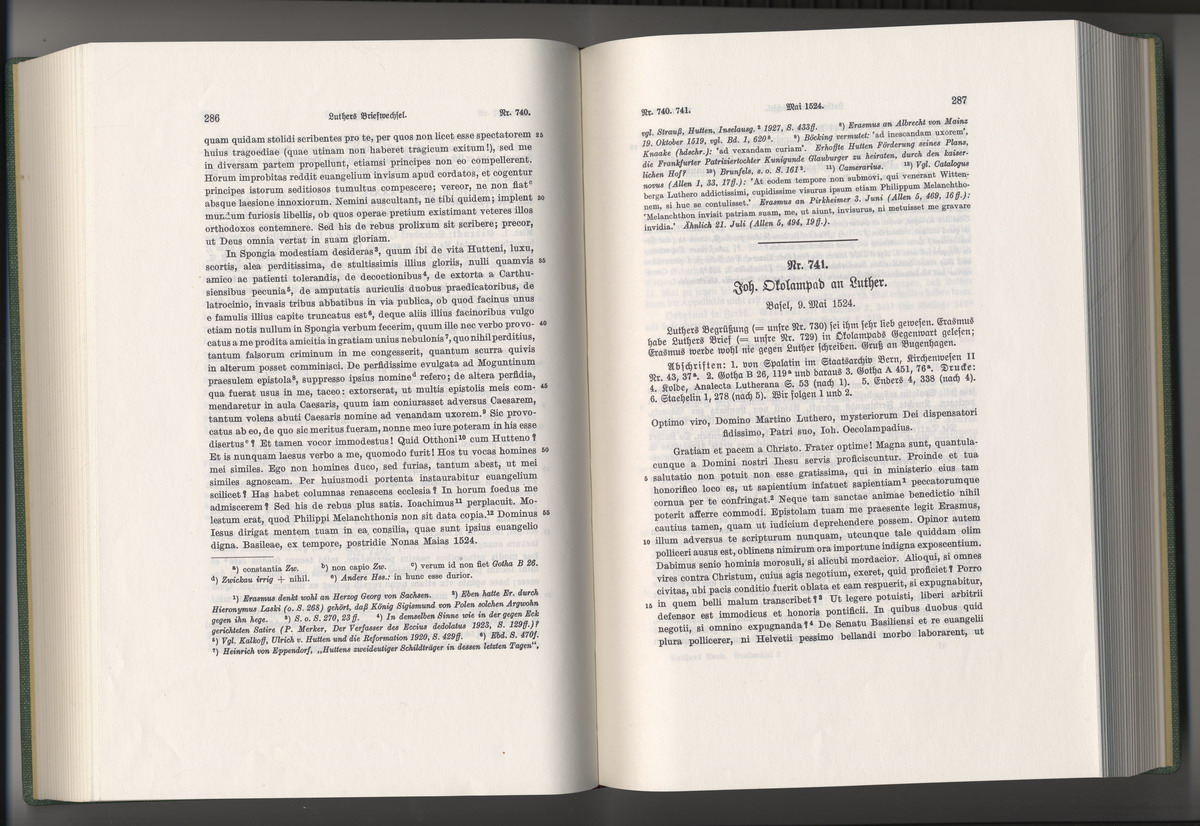 Erasmus verteidigt in einem Brief an Luther seine Haltung gegenüber der evangelischen Bewegung (Abschrift), 8. Mai 1524