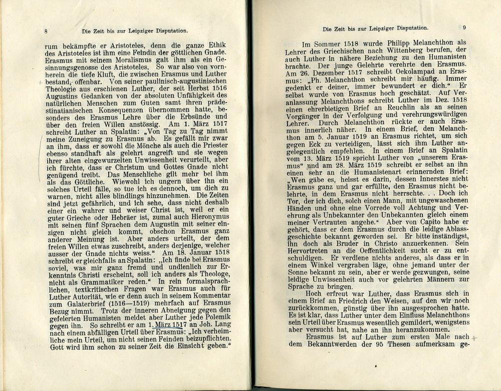 Max Richter, Desiderius Erasmus und seine Stellung zu Luther auf Grund ihrer Schriften, Leipzig 1907