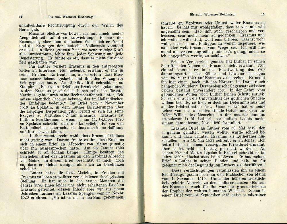 Max Richter, Desiderius Erasmus und seine Stellung zu Luther auf Grund ihrer Schriften, Leipzig 1907