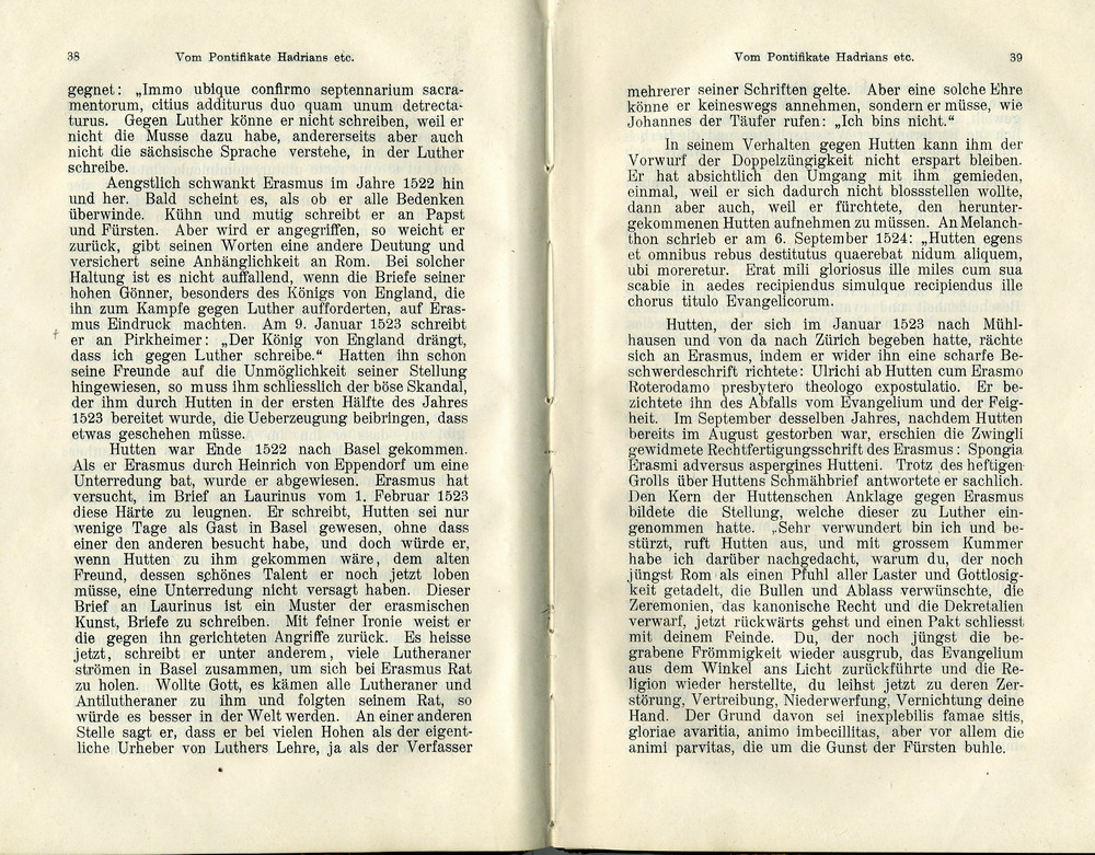 Max Richter, Desiderius Erasmus und seine Stellung zu Luther auf Grund ihrer Schriften, Leipzig 1907
