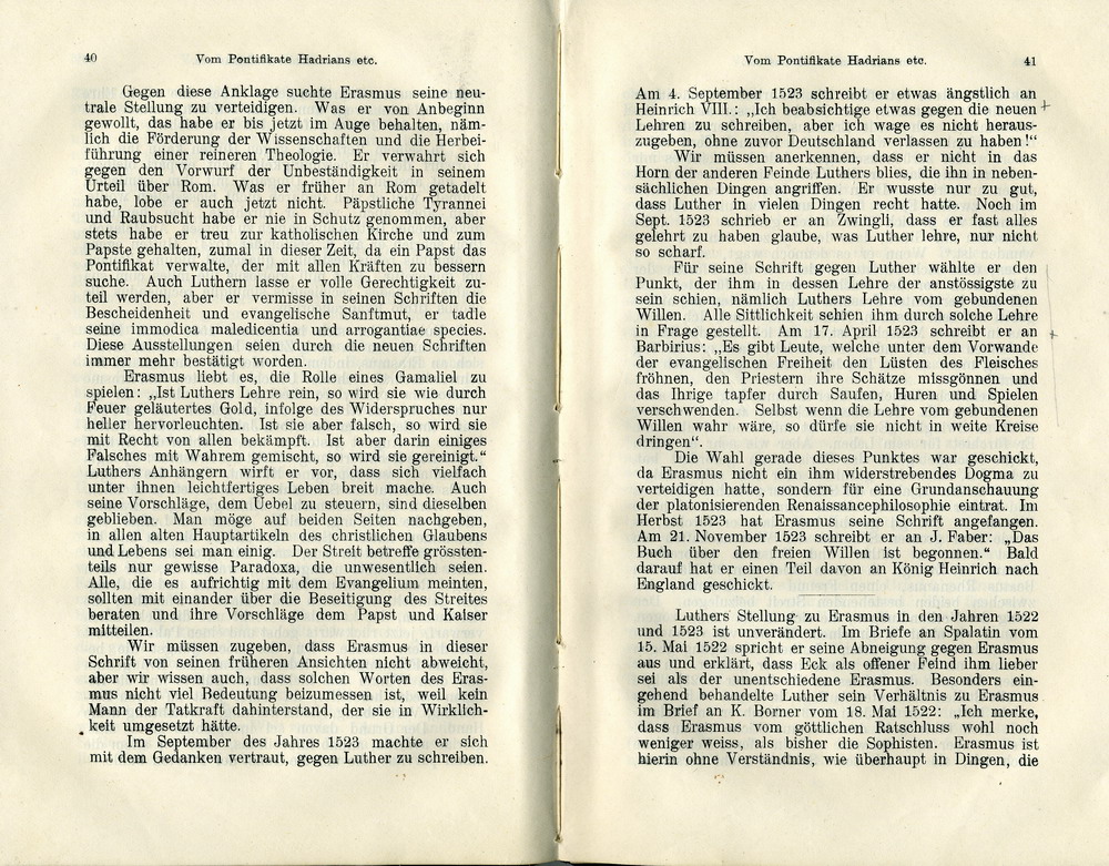 Max Richter, Desiderius Erasmus und seine Stellung zu Luther auf Grund ihrer Schriften, Leipzig 1907