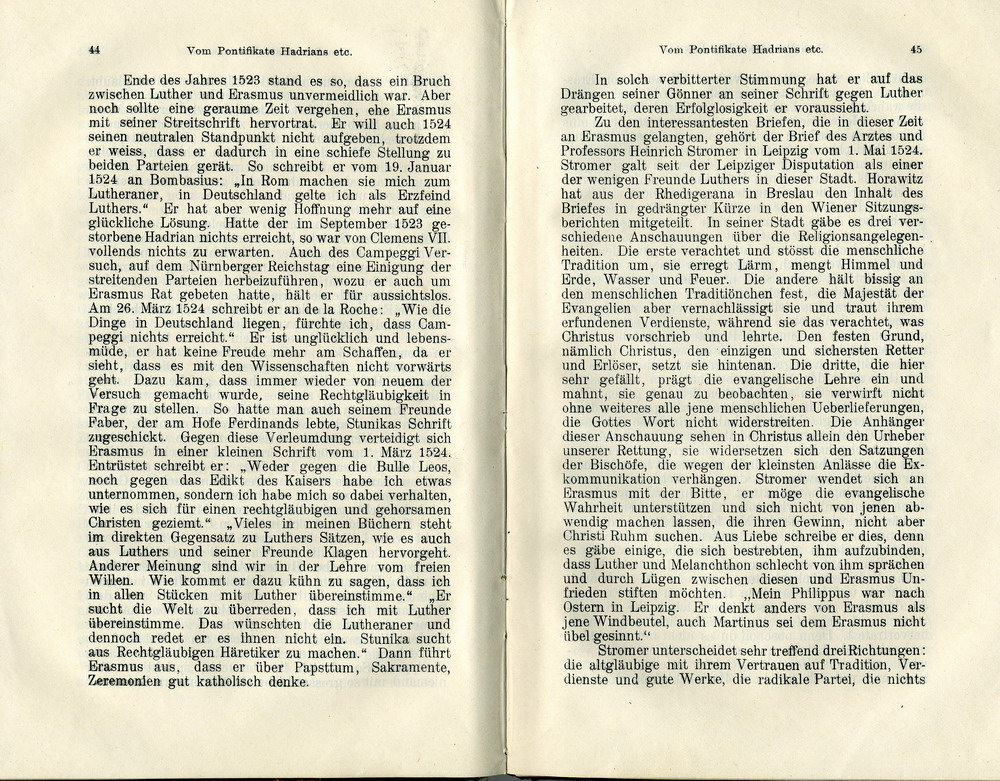 Max Richter, Desiderius Erasmus und seine Stellung zu Luther auf Grund ihrer Schriften, Leipzig 1907