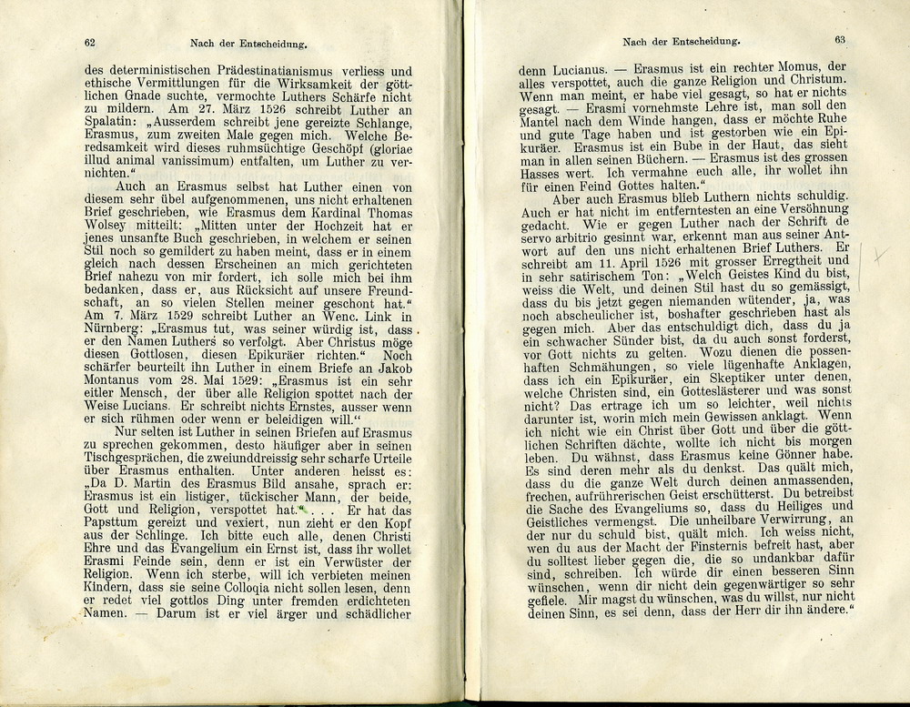 Max Richter, Desiderius Erasmus und seine Stellung zu Luther auf Grund ihrer Schriften, Leipzig 1907