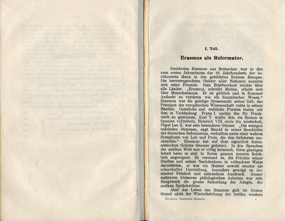Max Richter, Desiderius Erasmus und seine Stellung zu Luther auf Grund ihrer Schriften, Leipzig 1907