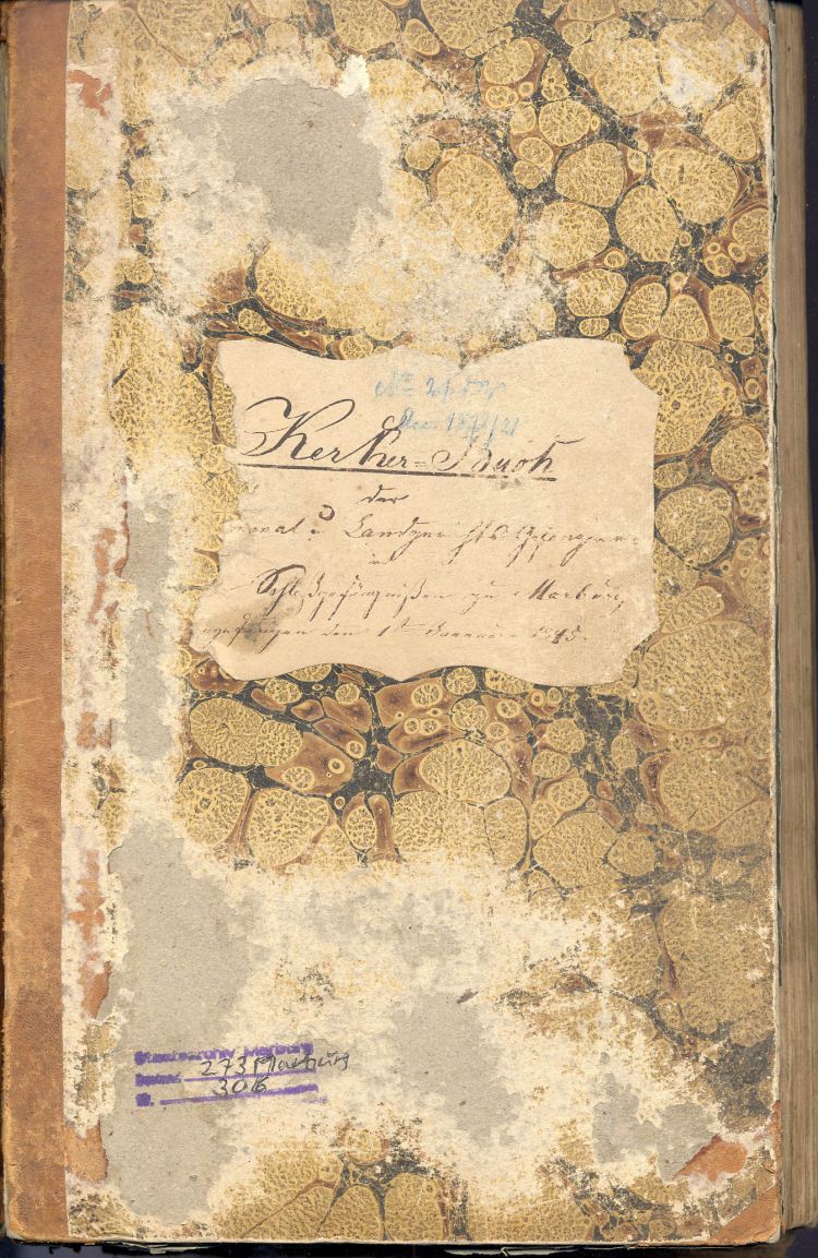 „Kerkerbuch“ des Schlossgefängnisses in Marburg, 1842-1849