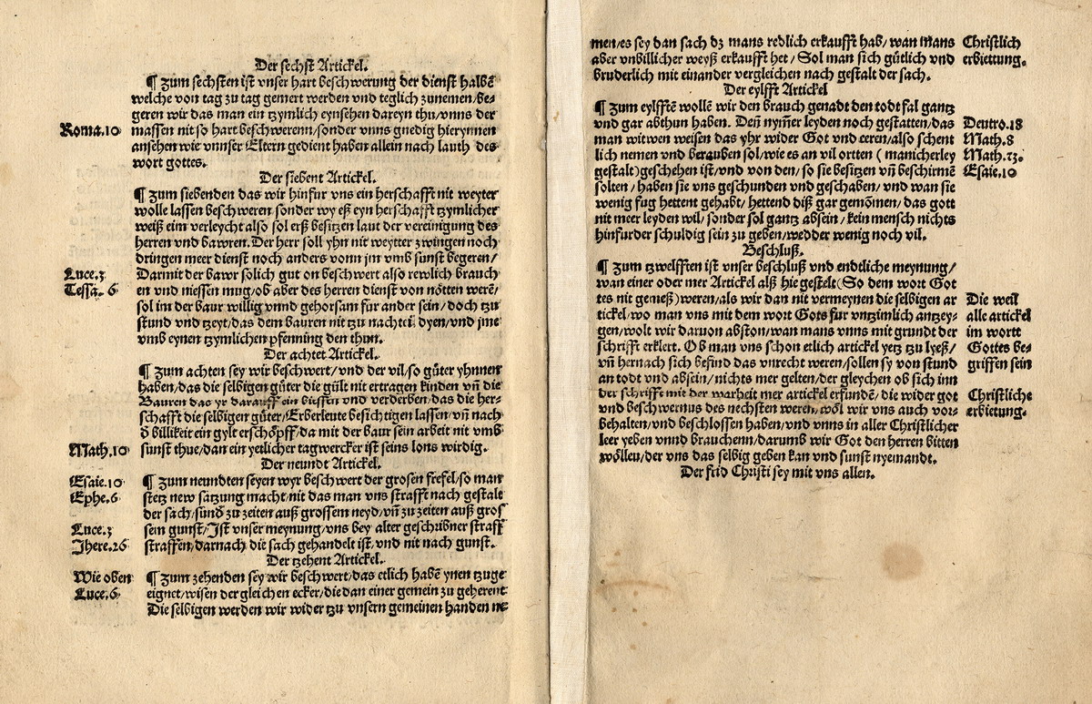 Die zwölf Artikel der Bauernschaft, Erfurter Druck 1525