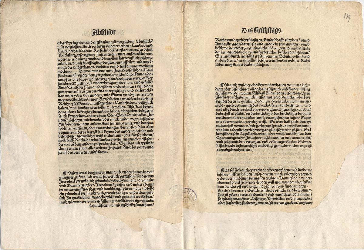 Abschied des Reichstages zu Speyer, 27. August 1526