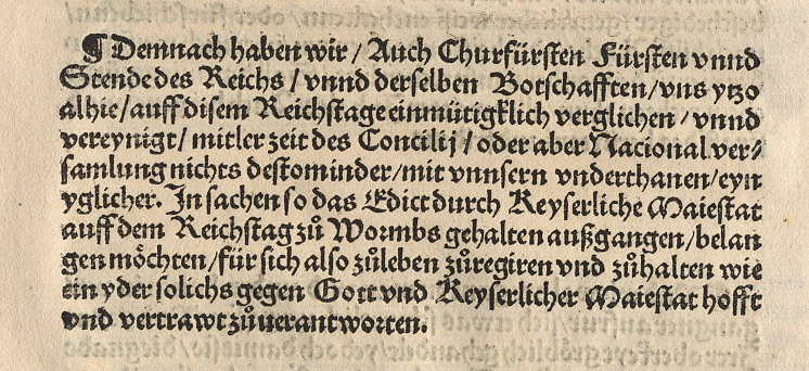 Abschied des Reichstages zu Speyer, 27. August 1526