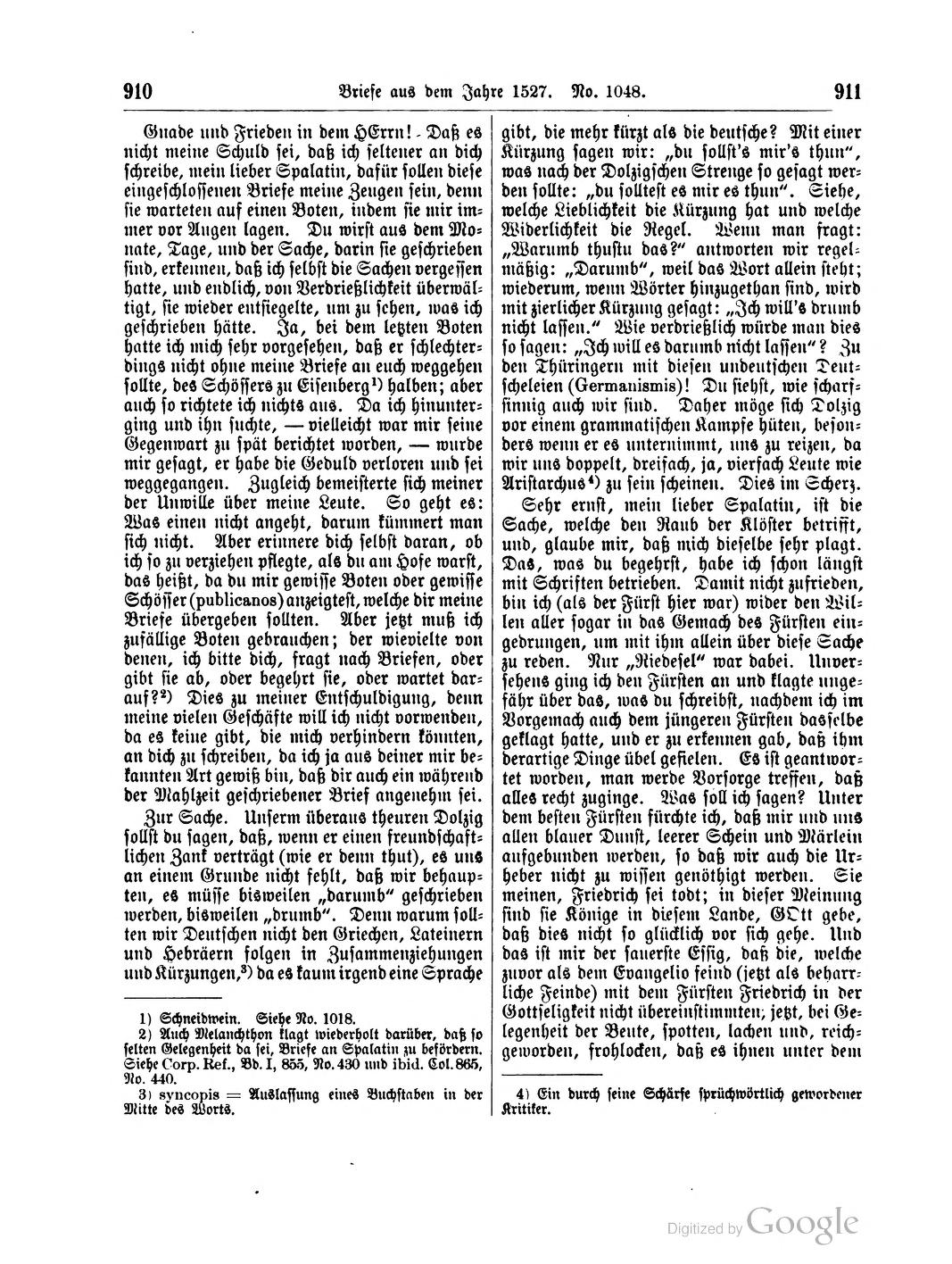 Martin Luther an Spalatin, Klage über die Unfähigkeit des Kurfürsten zur Neuordnung der Klostergüter, 1. Januar 1527