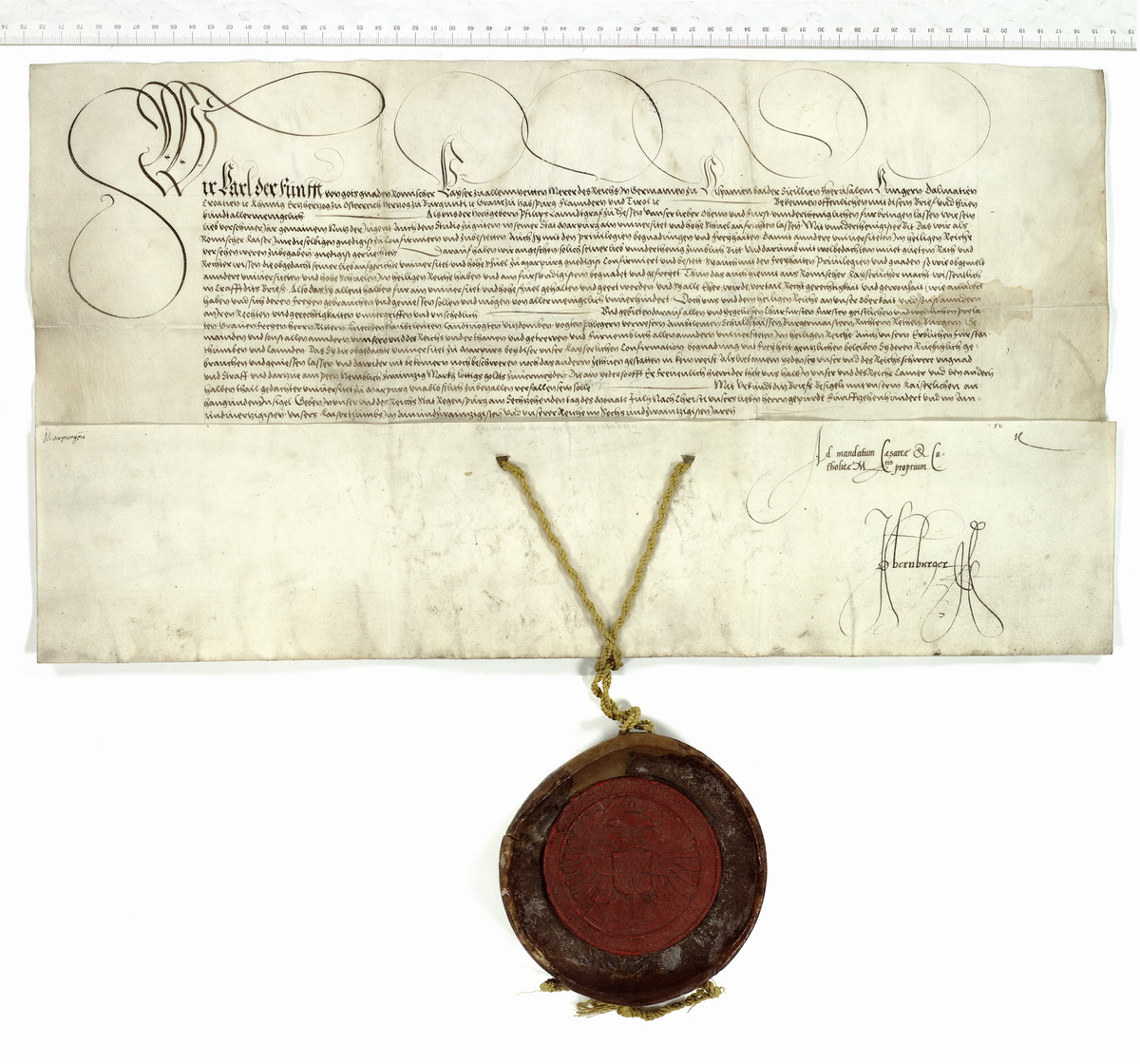 Diplom Kaiser Karl V. über die Bestätigung der Gründung der Universität Marburg, 16. Juli 1541
