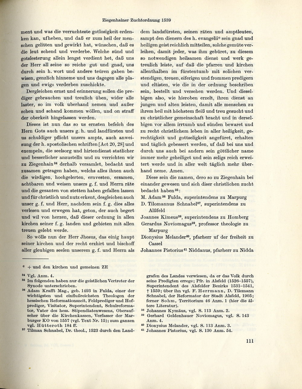 Die Ziegenhainer Kirchenzuchtordnung: Ordnung der Christlichen Kirchenzucht für die Kirchen im Fürstentum Hessen, 1939 [Sehling, 1965]