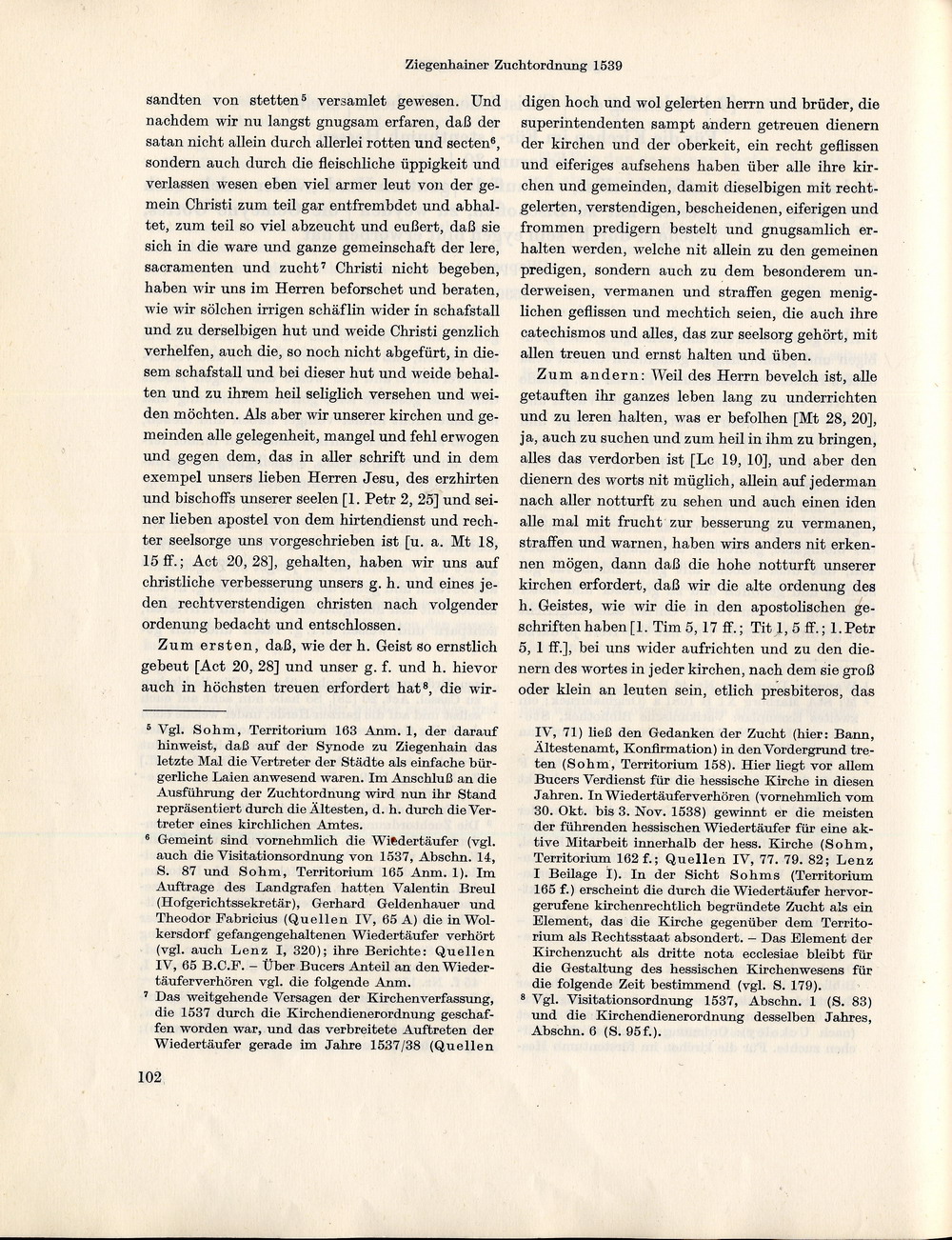 Die Ziegenhainer Kirchenzuchtordnung: Ordnung der Christlichen Kirchenzucht für die Kirchen im Fürstentum Hessen, 1939 [Sehling, 1965]