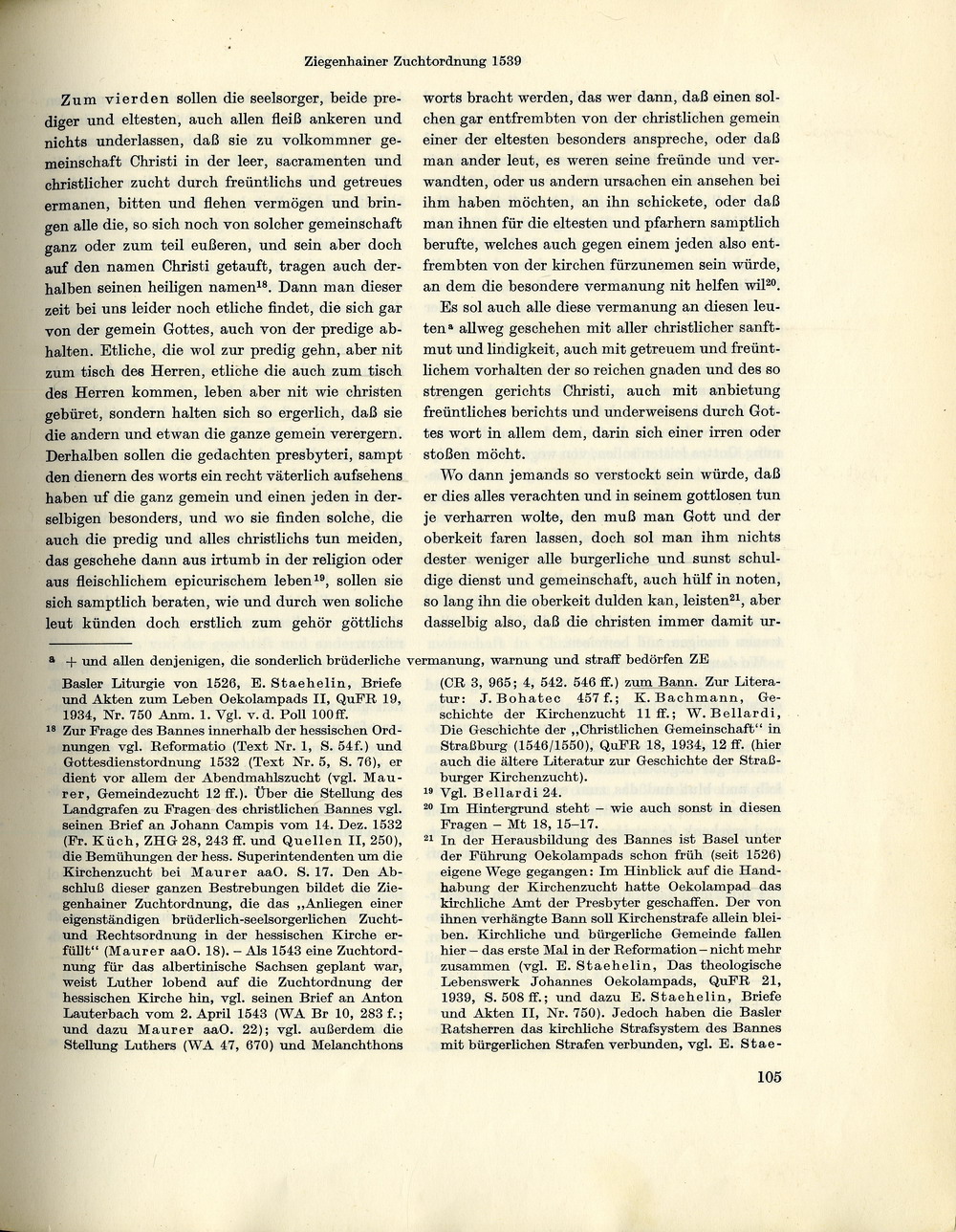 Die Ziegenhainer Kirchenzuchtordnung: Ordnung der Christlichen Kirchenzucht für die Kirchen im Fürstentum Hessen, 1939 [Sehling, 1965]