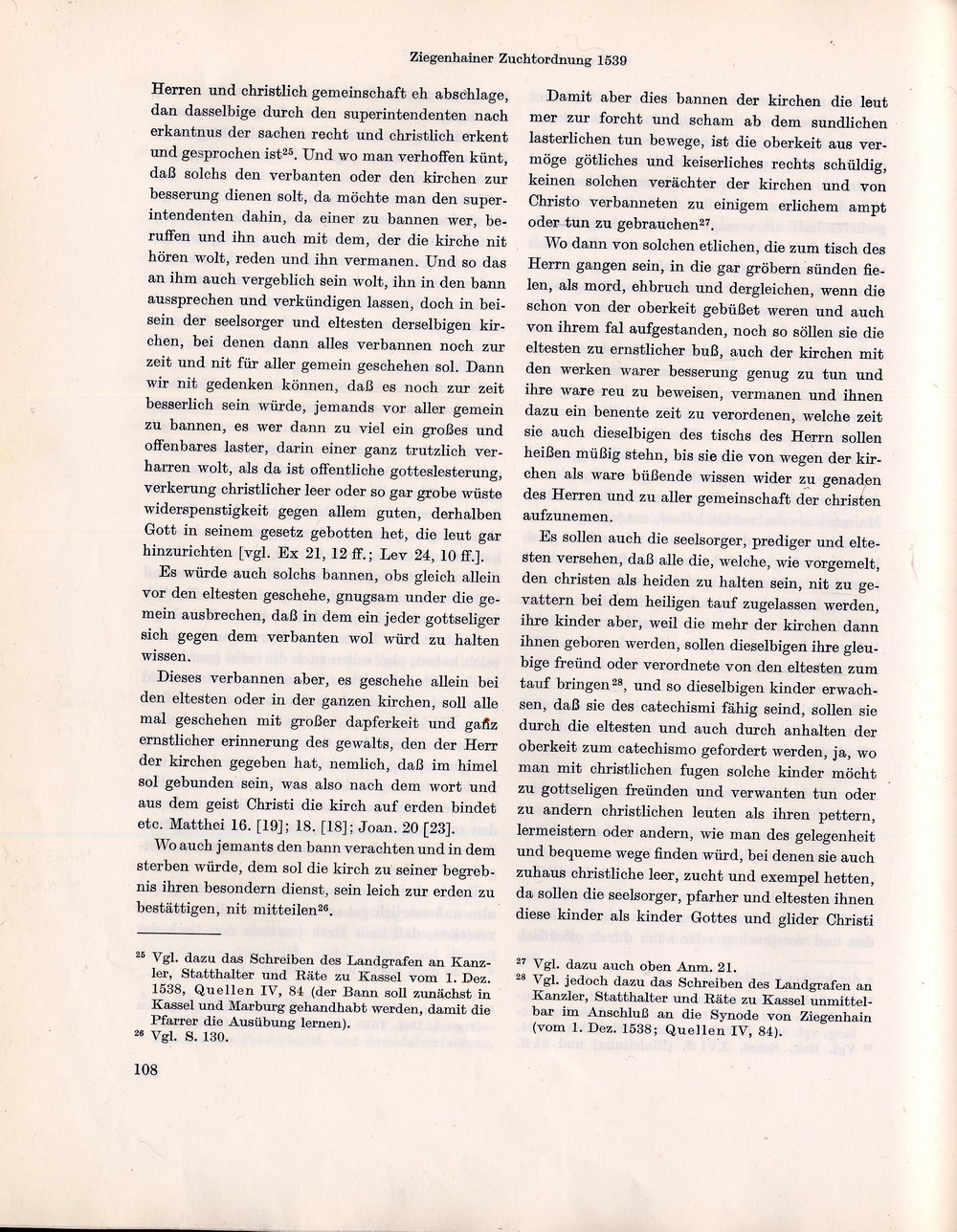 Die Ziegenhainer Kirchenzuchtordnung: Ordnung der Christlichen Kirchenzucht für die Kirchen im Fürstentum Hessen, 1939 [Sehling, 1965]