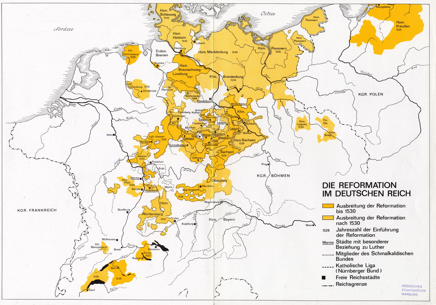 Die Ausbreitung der Reformation im Heiligen Römischen Reich bis 1530/nach 1530