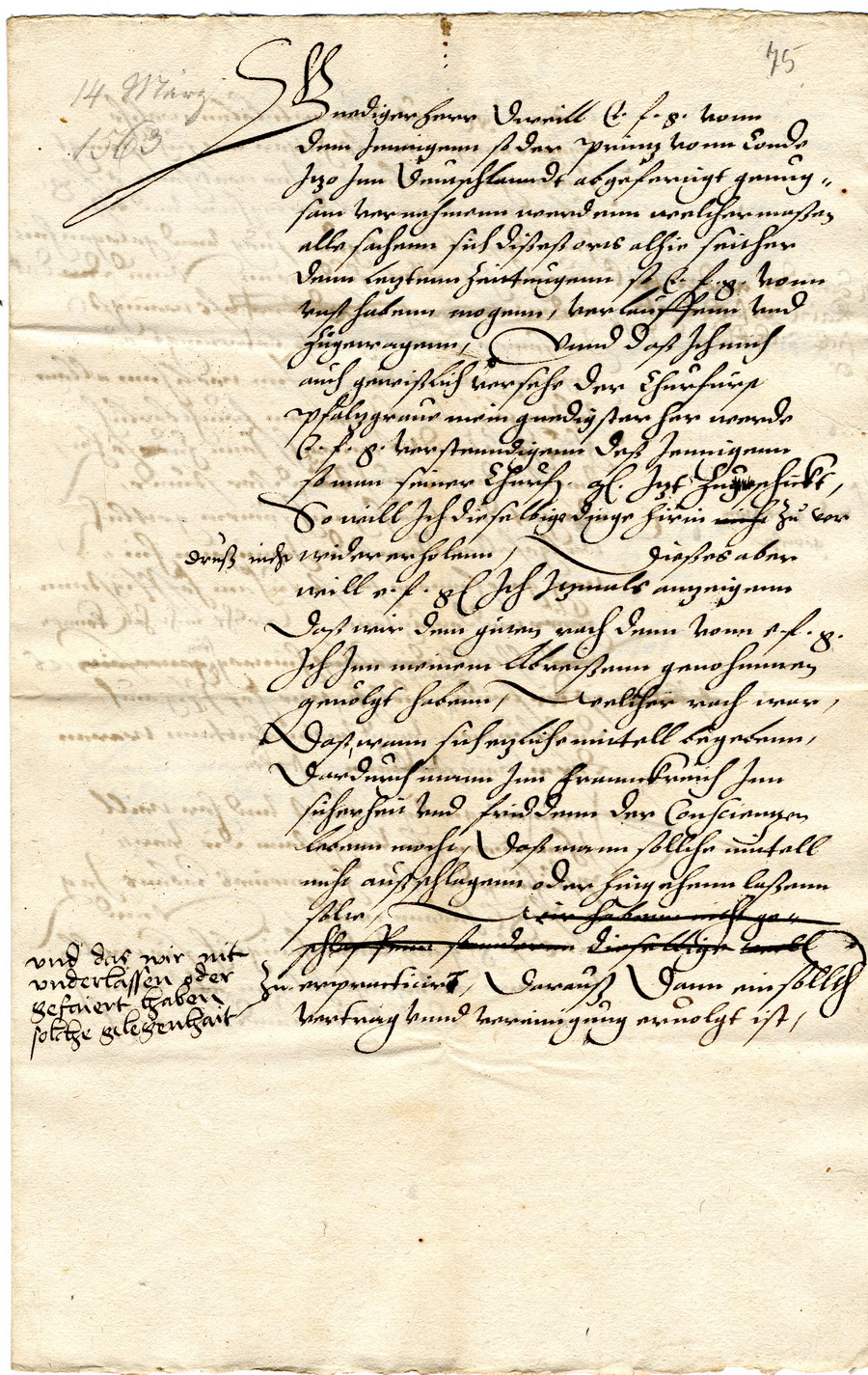 François de Coligny-d’Andelot an Landgraf Philipp von Hessen, 14. März 1563 [Übersetzung]
