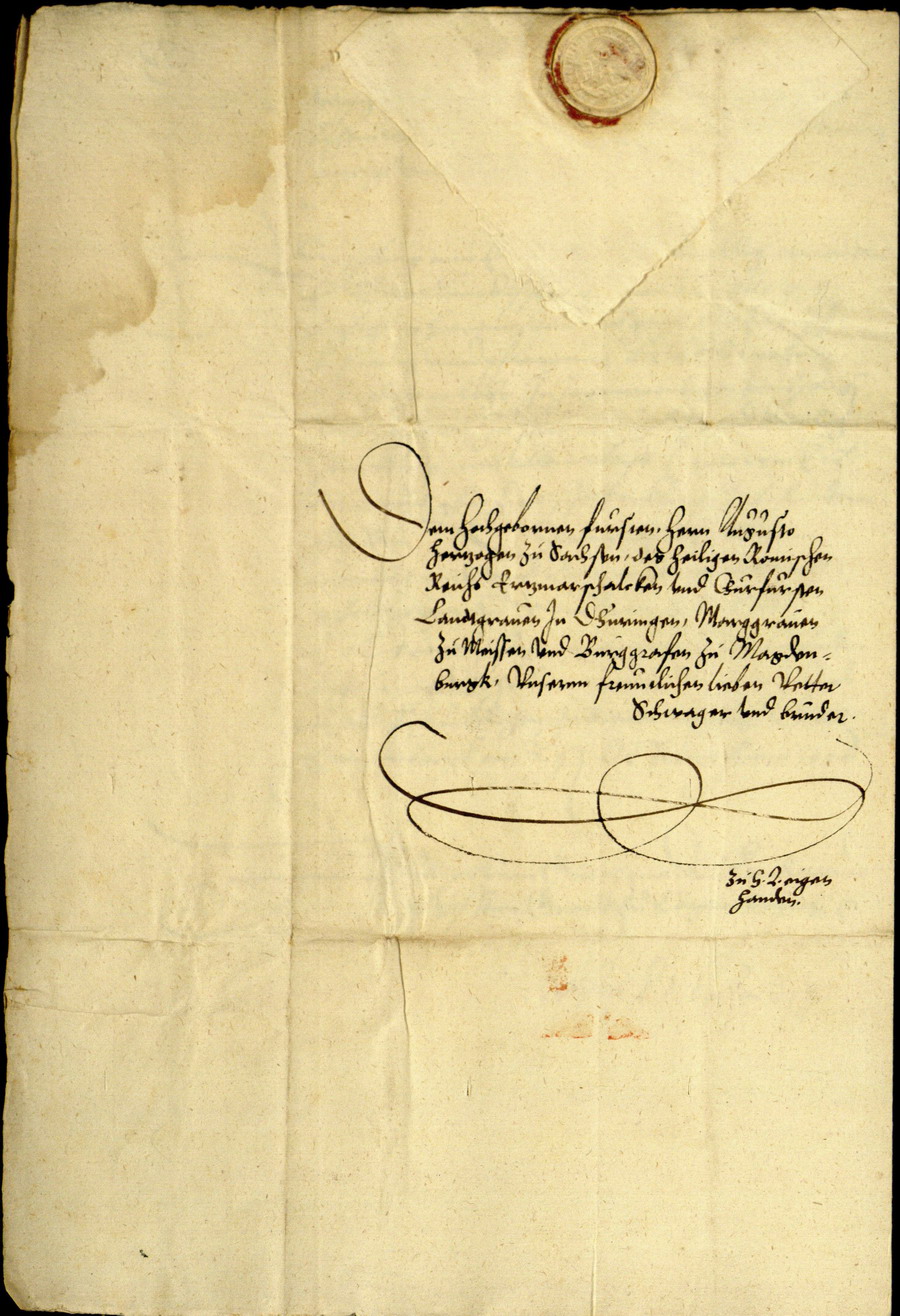 Landgraf Philipp von Hessen an Kurfürst August von Sachsen, mit der Bitte um Unterstützung von Johannes Lasco bei der Verbreitung der evangelischen Lehre in Polen, 1556 Oktober 29