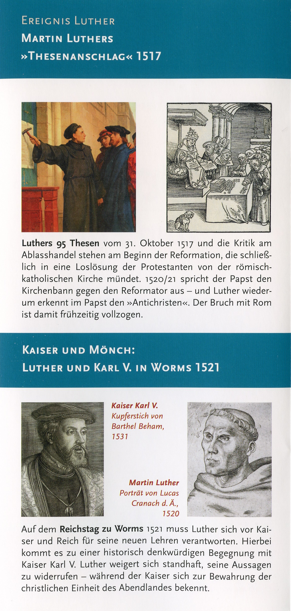 Tafelaustellung "LUTHER und EUROPA" - Flyer