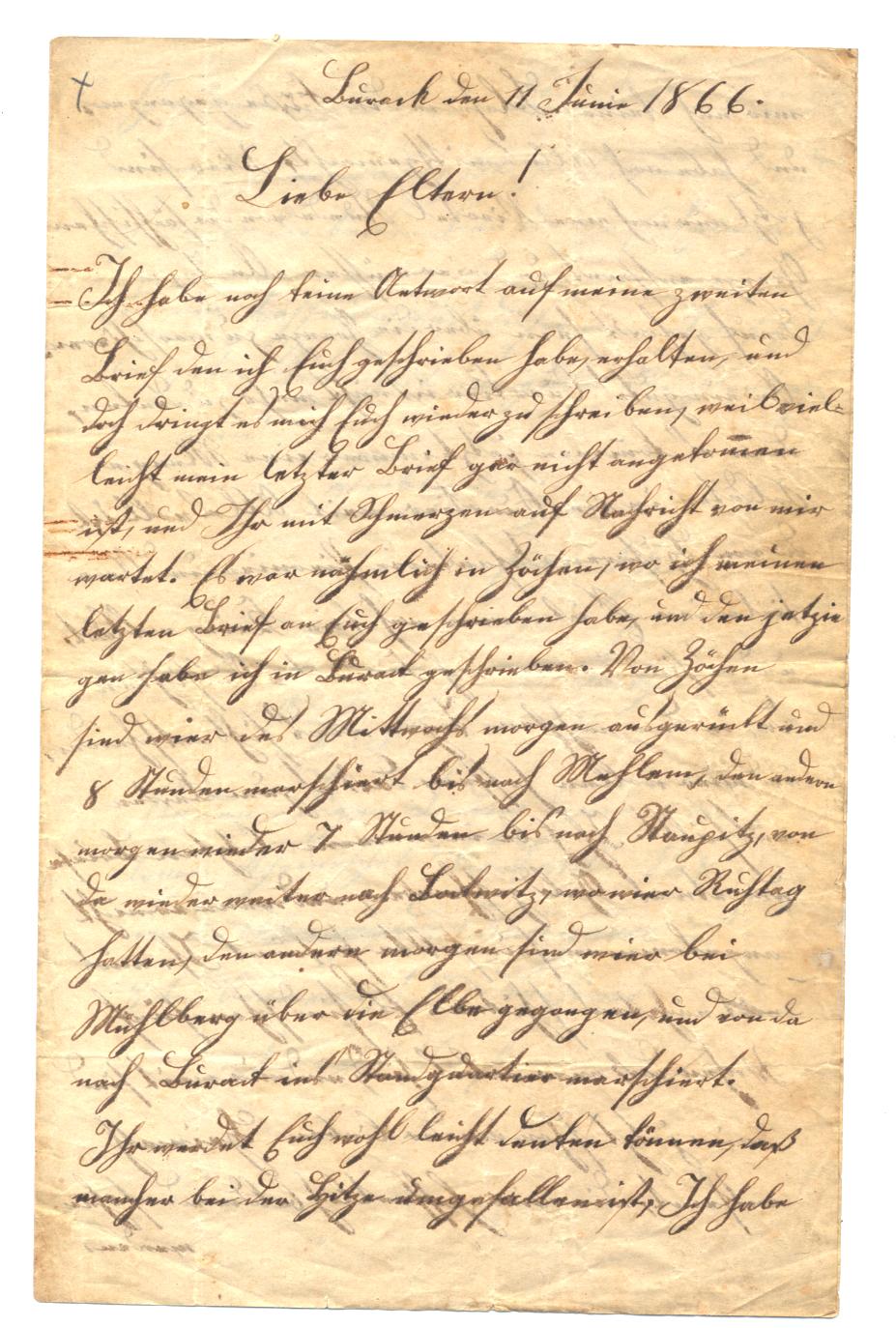 Brief vom 11. Juni 1866 aus Burack
