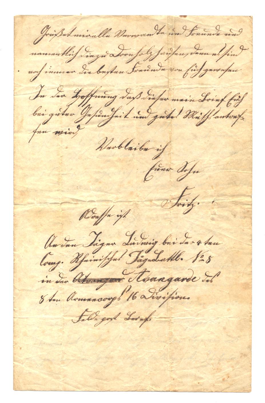 Brief vom 11. Juni 1866 aus Burack