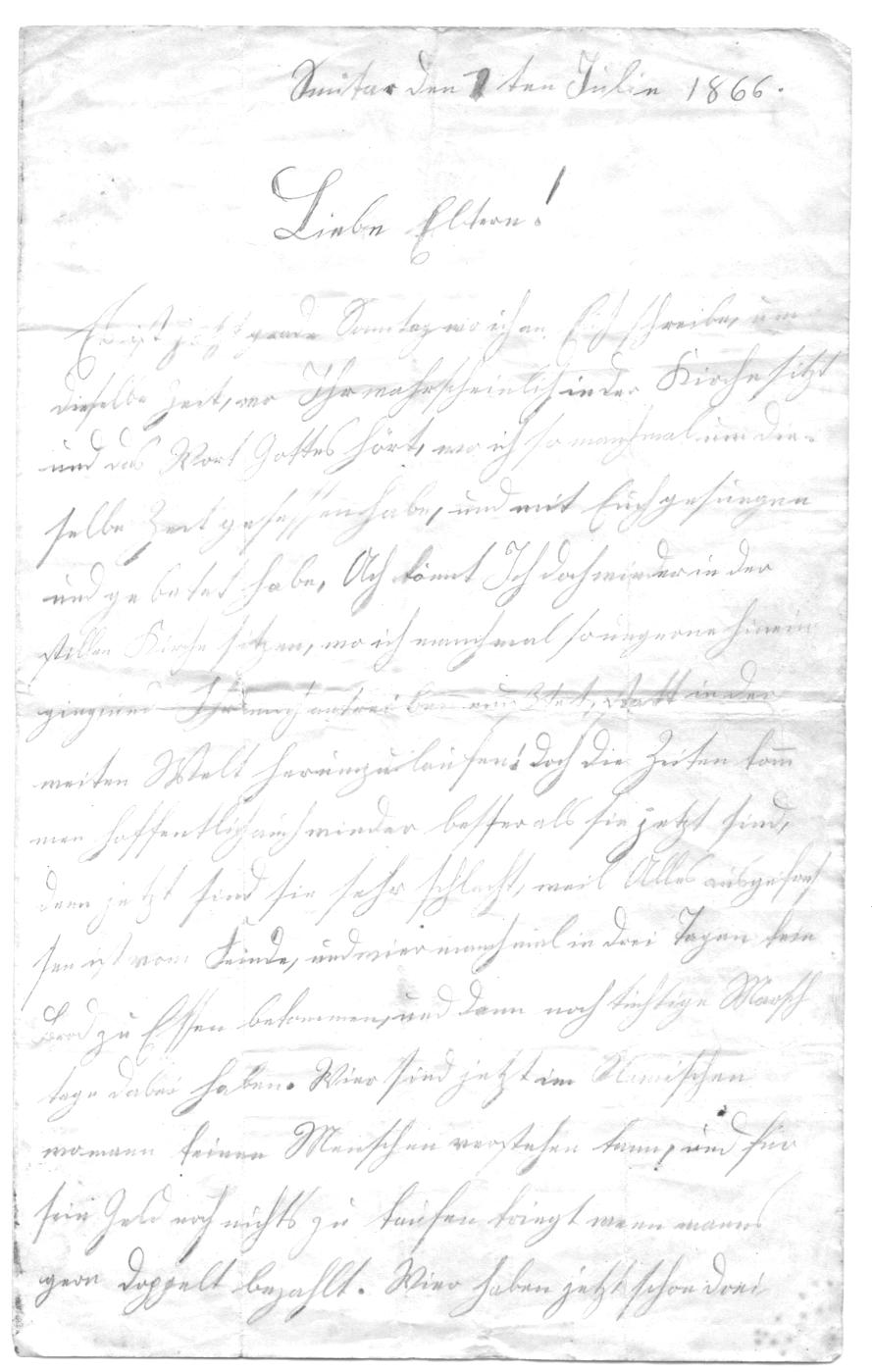 Brief vom 1. Juli 1866 aus Smikar